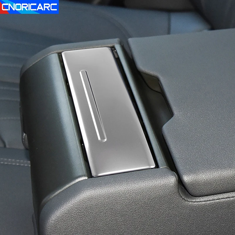 

Car Rear Armrest Box Water Cup Panel Frame Decorative Trim For Audi A6 C8 2019-2022 Stainless Steel Sticker Interior Accessories