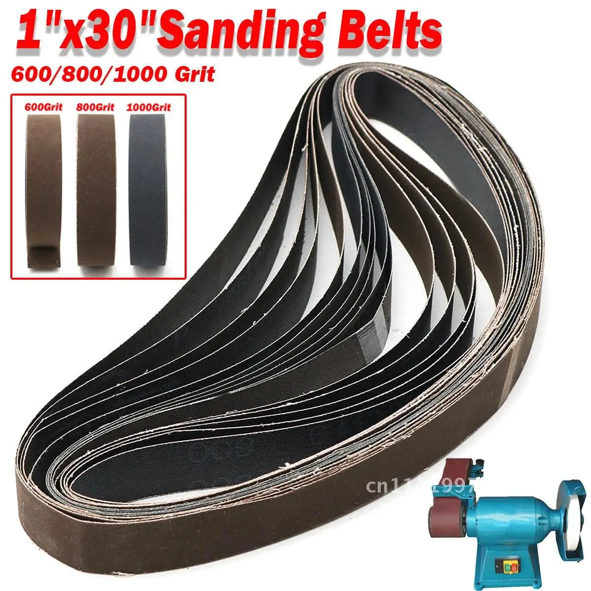 

30" Sanding Sander Belts 600 800 1000 High Grit Polishing Aluminum Oxide Width 25 Mm/1" Length 762 Mm/30" Sanding Belt 15PCS 1"*