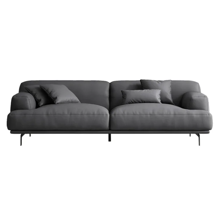 Dark Grey Washable Sofa Set Waiting Room Area 3 Seater Sofas Living Room