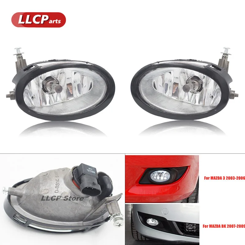 Front Bumper Fog Light With Glasses Lens  For Mazda 3 Axela M3 BK 2003-2010 1.6L Anti-Fog Lamp Foglamp Foglight