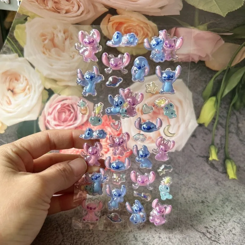 Anime Stitch 3D Stereo Crystal Diamond Sticker Kawaii Leuke Cartoon DIY Telefoonhoesje Terug Decal Perfect verjaardagscadeau voor meisjes Nieuw