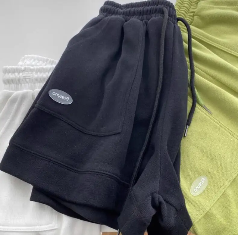 Spring And Summer New Fashion Leisure Sports High Waist Straight Solid Color Wide Leg Shorts For Women,5 Colors