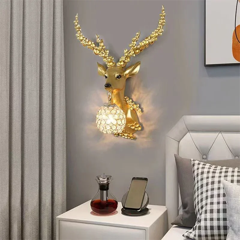 

VIOLET Contemporary Deer Antlers Wall Lamp Personalized And Creative Living Room Bedroom Hallway Aisle Decoration Light