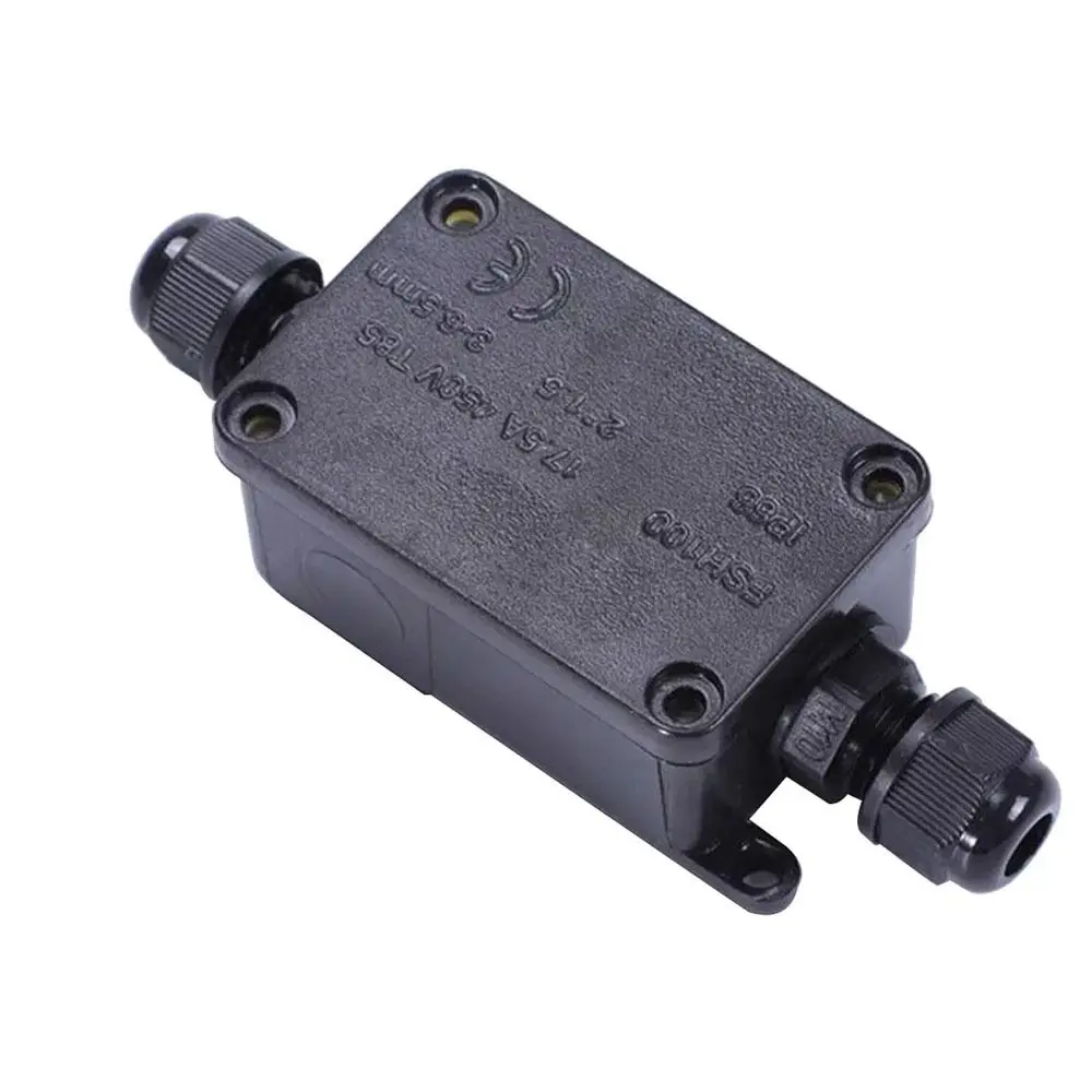 1Pcs With Terminal Waterproof Junction Box 450V IP66 Electrical Cable Wire Connector Plastic 2 Way Cable Wire Case