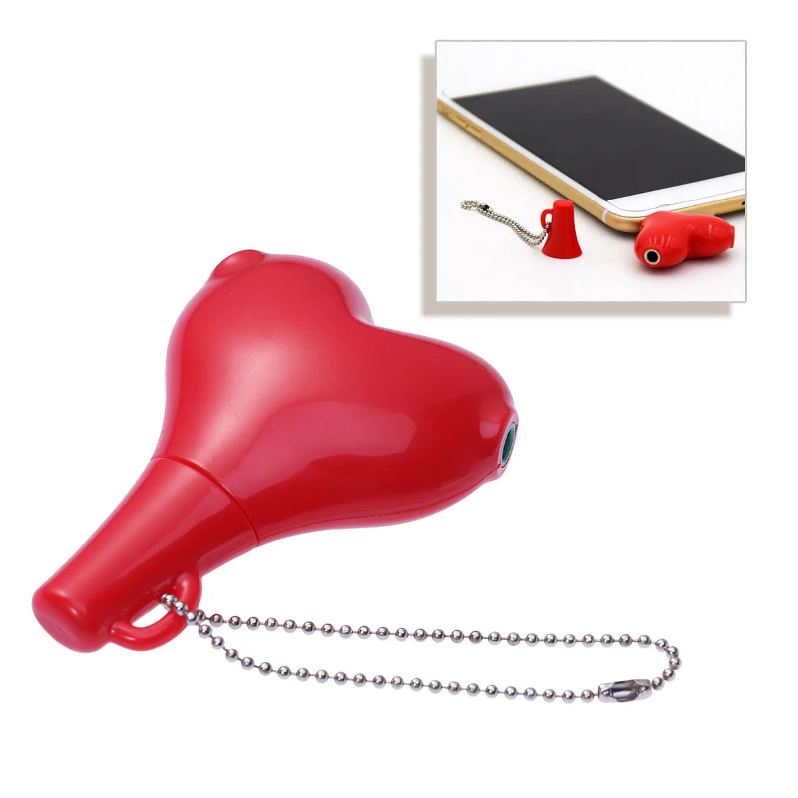 Cute Heart Shaped 3.5mm Headphone Splitter Adapter 2 Way Audio Splitter for Simultaneous Listening on Smartphones Gaming Devices