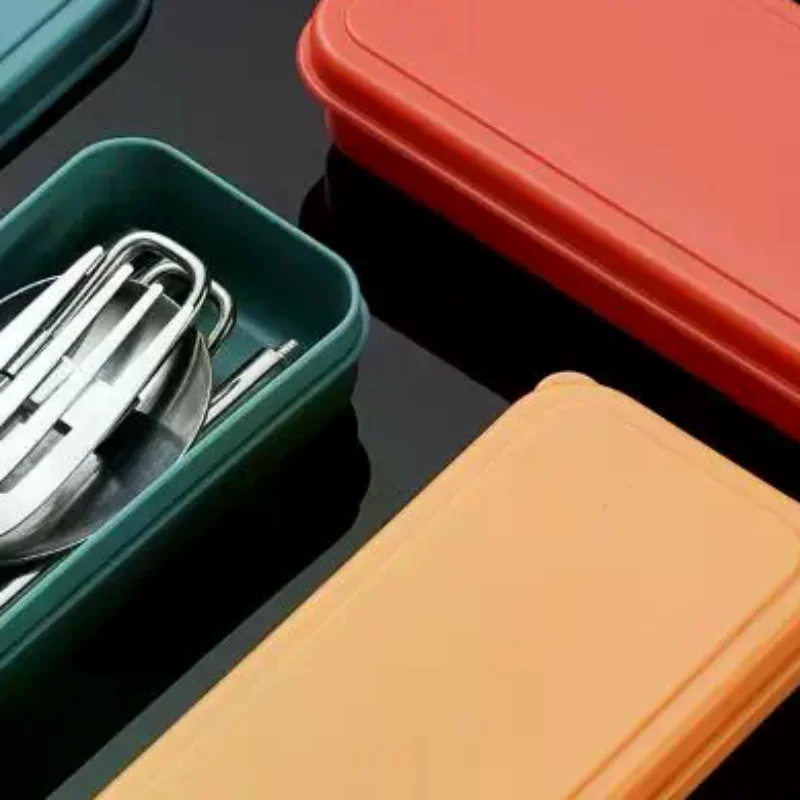 3Pcs 304 Stainless Steel Folding Cutlery Set Portable Spoon Fork For Camping Travel Outdoor Use