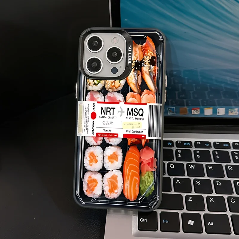 Fashionable Sushi Lunch Box Design Phone Case Suitable for iPhone