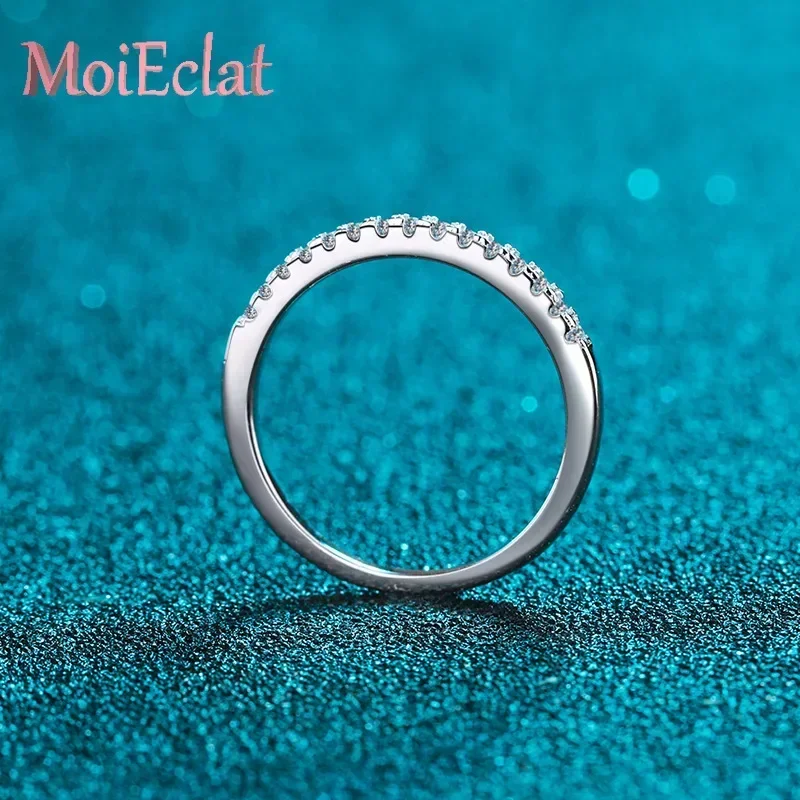 

Charm 0.15ct Moissanite Engagement Ring for Women & Men, Glamorous One Row Diamond Platinum PT950 Rings Wedding Jewelry