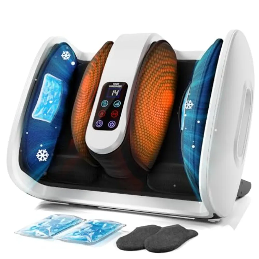 

Массажер для ног с функцией нагрева и охлаждения, шиацу, для облегчения боли при плантарном фасциите, невропатии, улучшения кровообращения, с компрессией и глубоким разминанием