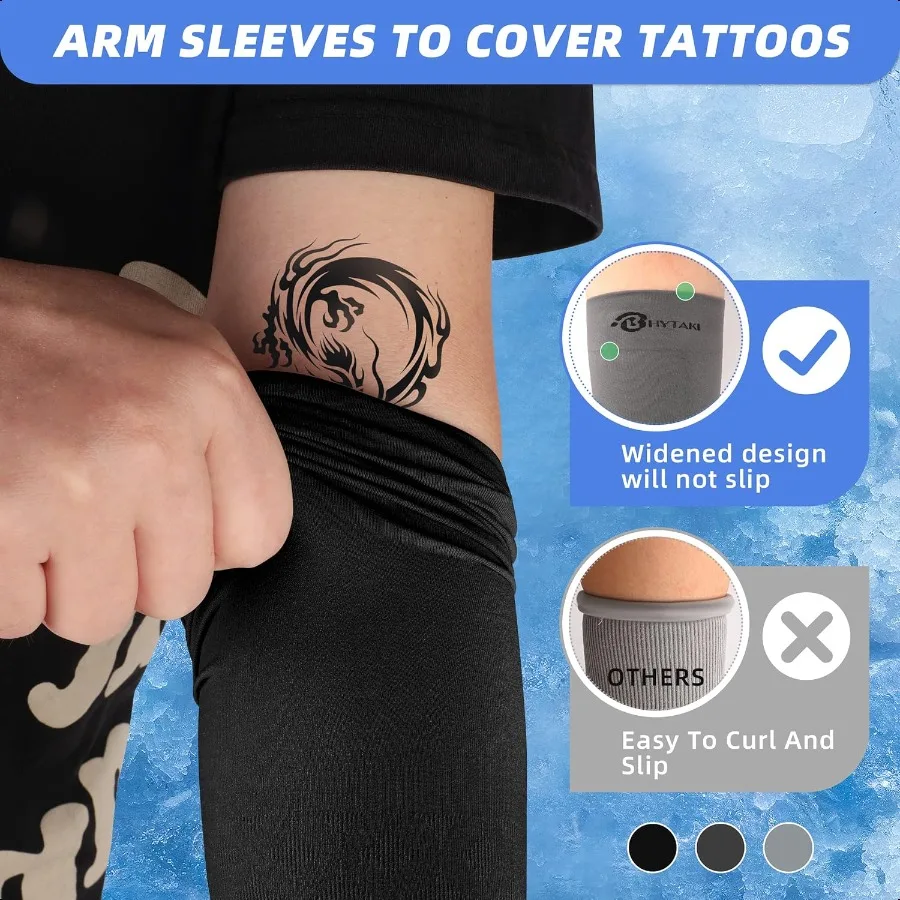 Mangas de brazo con protección solar UV UPF 50 Mangas compuestas de brazo de enfriamiento deportivo para hombres, mujeres y adolescentes