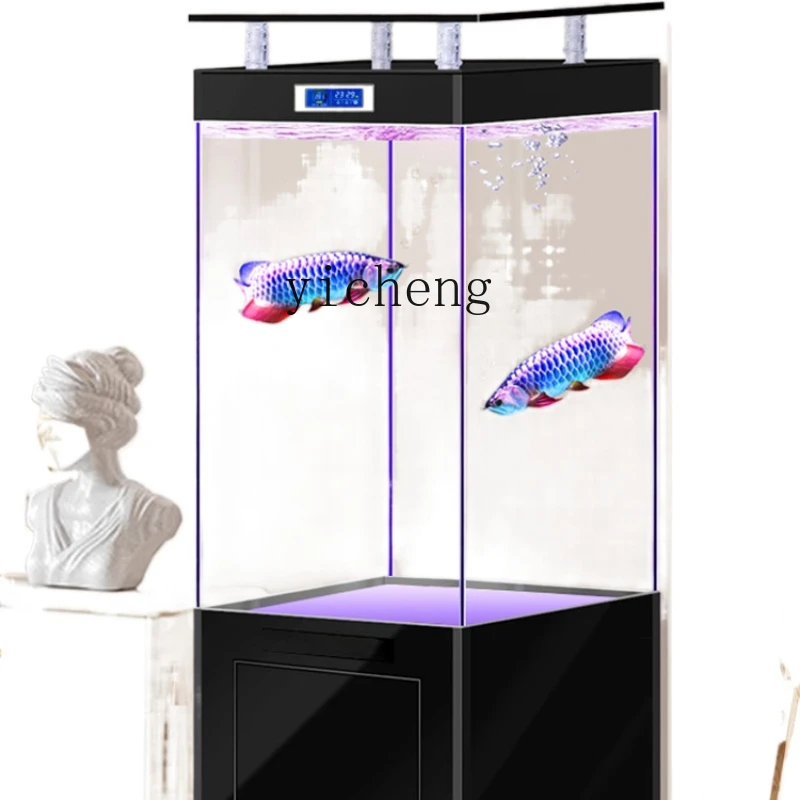 YY Filter Dragon Fish Tank Living Room Home Medium and Large Vertical Lazy Aquarium