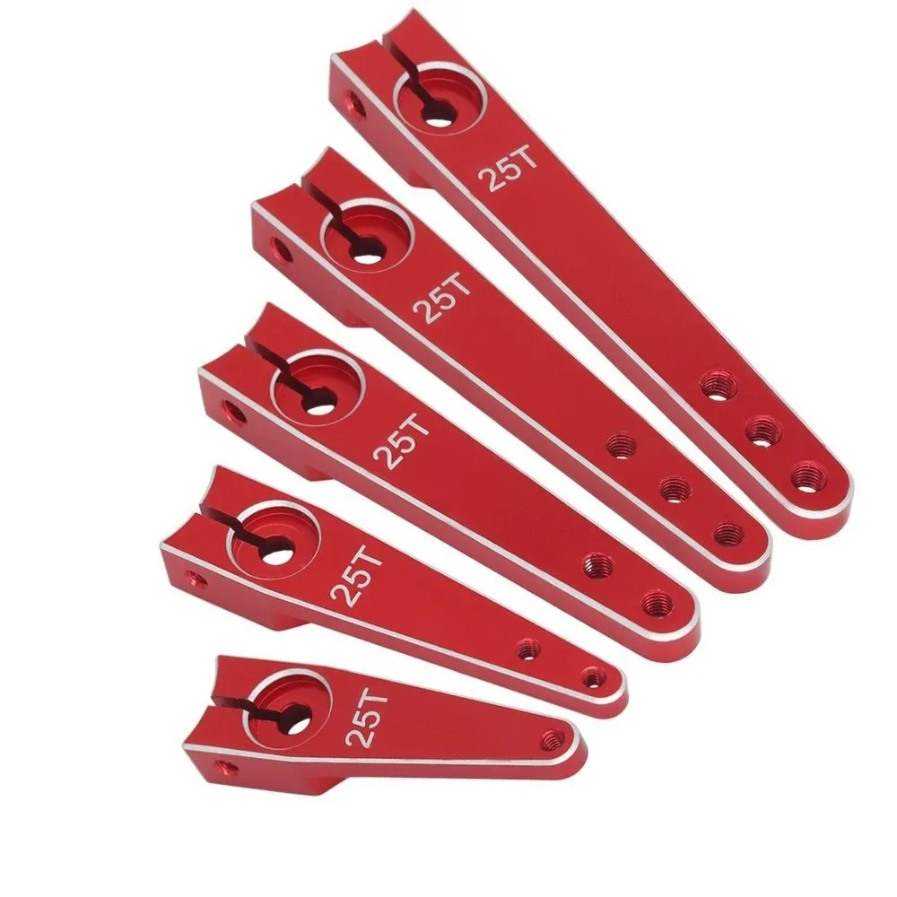 New Aluminum Alloy CNC Servo Arm 25T 1/1.25/1.5/1.75/2 Inch Steering Horn Red Black Durable RC Upgrade Parts for RC Airplane
