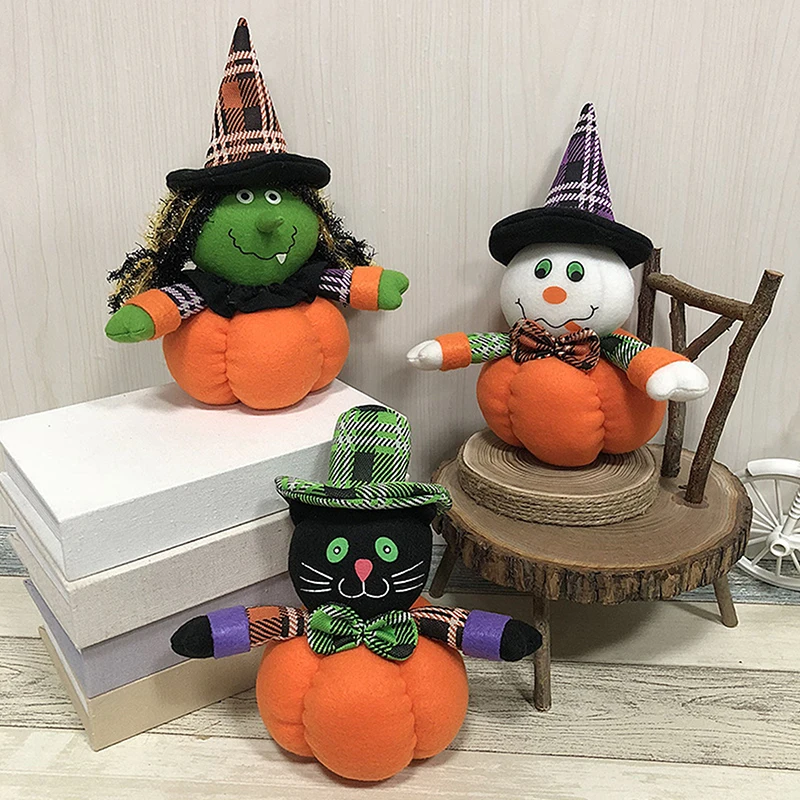 Halloween Party Decoration Cartoon Girl Toys Soft Stuffed Dolls Toy Party Children Gift Pumpkin Witches Dolls