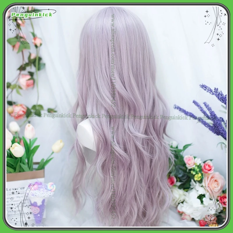 Parrucca sintetica ondulata lunga 70cm bionda rosa bianca viola corpo onda d'acqua cuoio capelluto principessa Lolita Party Chic ragazze capelli a prova di calore