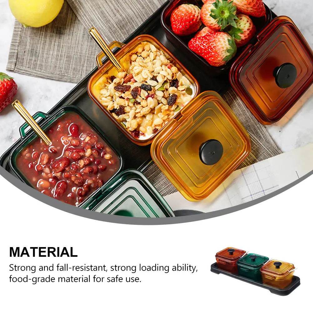 

1 set Seasoning Boxes Kitchenware Set Food Grade Plastic Condiment Jars Storage Containers Practical Chic Design