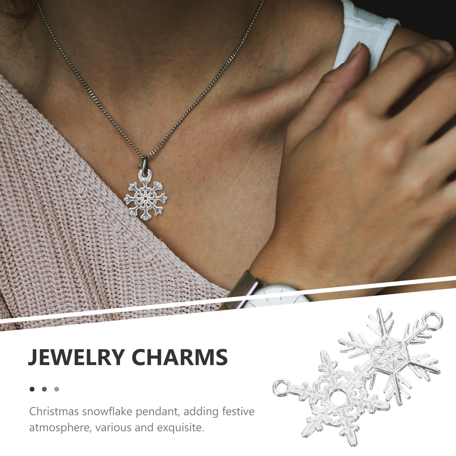 60 قطعة عيد الميلاد ندفة الثلج سحر الإبداعية Crafts بها بنفسك الحرف الزفاف ديكور مقاطع الشعر صنع المجوهرات سبيكة مجوهرات سحر