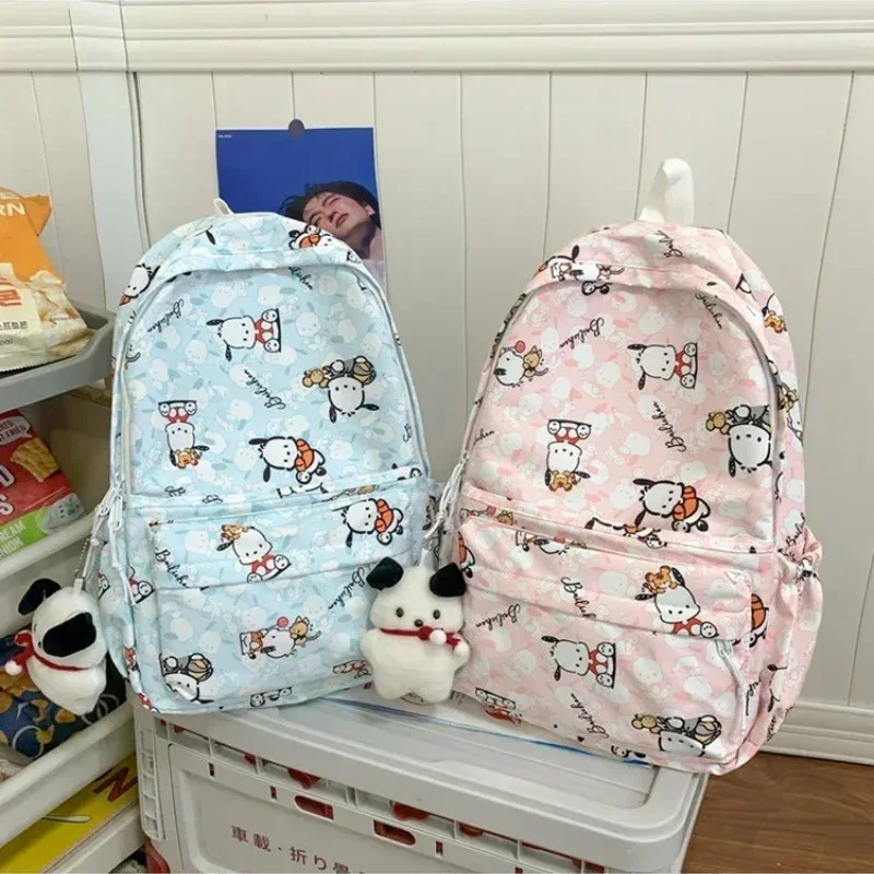 New Kawaii Sanrio Pochacco Backpack Cute Girl Heart Pochacco Schoolbag Female Junior High School Students High-value Backpack