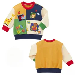 Autumn Kids Sweatshirts Cartoon Cute Bear Long Sleeved Velvet Tops Girls Hoodie Children's Hoodies Boy Sweatshirt Pullovers
