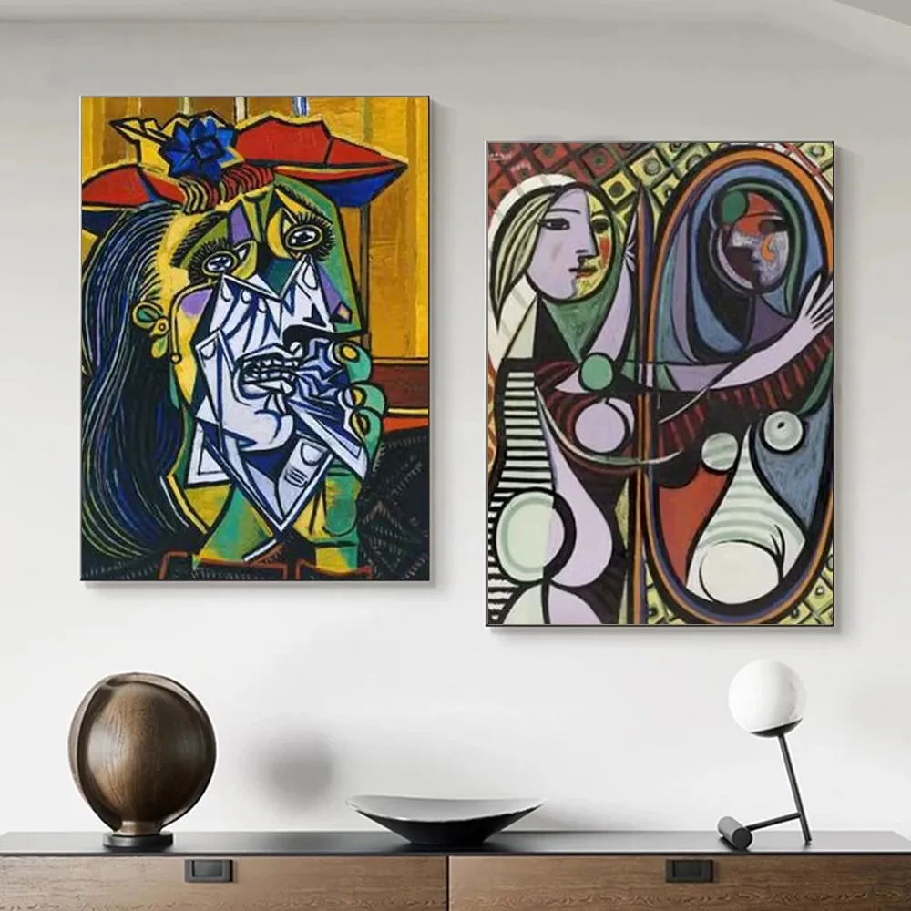 1pc Pablo Picasso na pลรณtnie abstarkcyjne obrazy plakat z nadrukiem wejลcie do sypialni domu Bar kawiarnia dekoracja artystyczny obraz