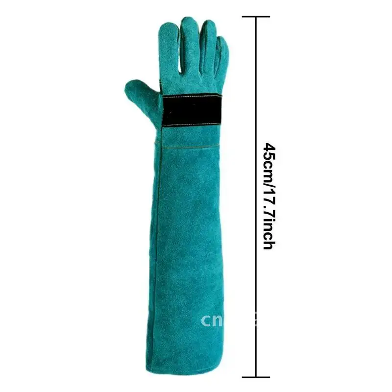 Guantes de seguridad antimordeduras para atrapar perros, gatos, reptiles, guantes largos protectores para animales, mascotas ultragruesas, agarre de cuero de vaca para morder