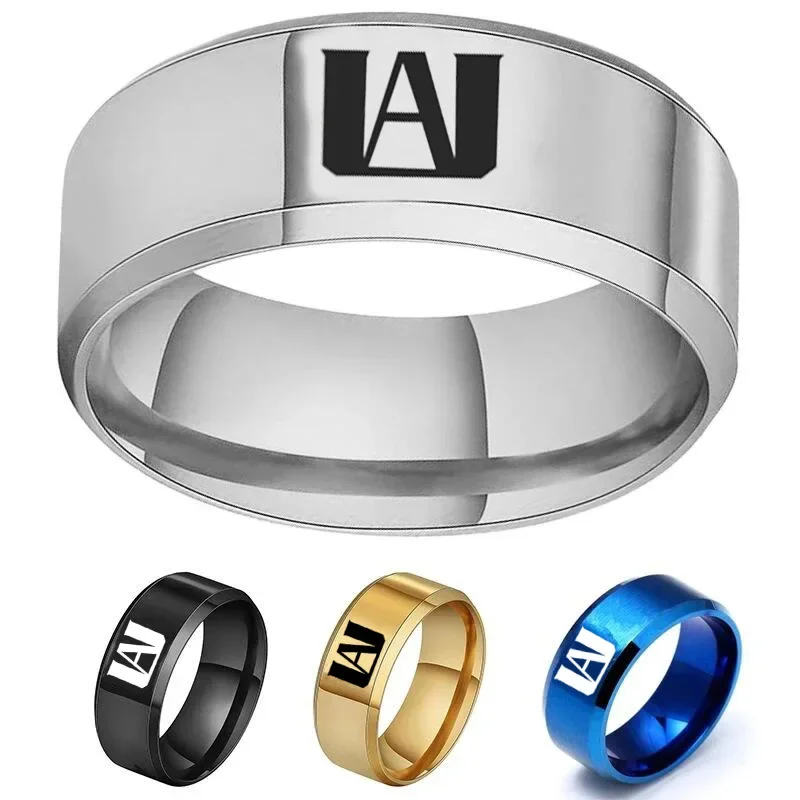 Bakugou Katsuki Endeavour Midoriya Izuku Popular Anime Accessories Anime Logo Stainless Steel Ring Cartoon Anime Cool Gifts