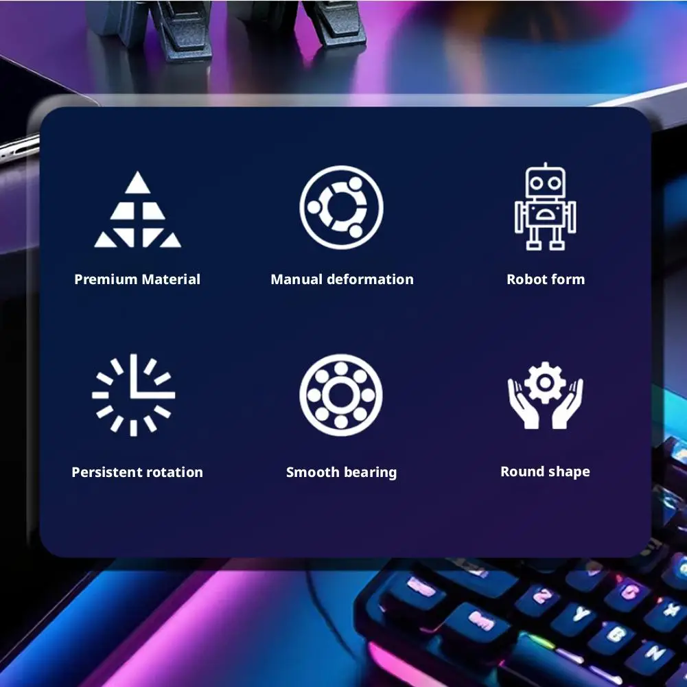 360도 회전 볼 변형 로봇 손가락 자이로 스트레스 해소 장난감, 압박 방지 성인 감각 장난감, 어린이 선물