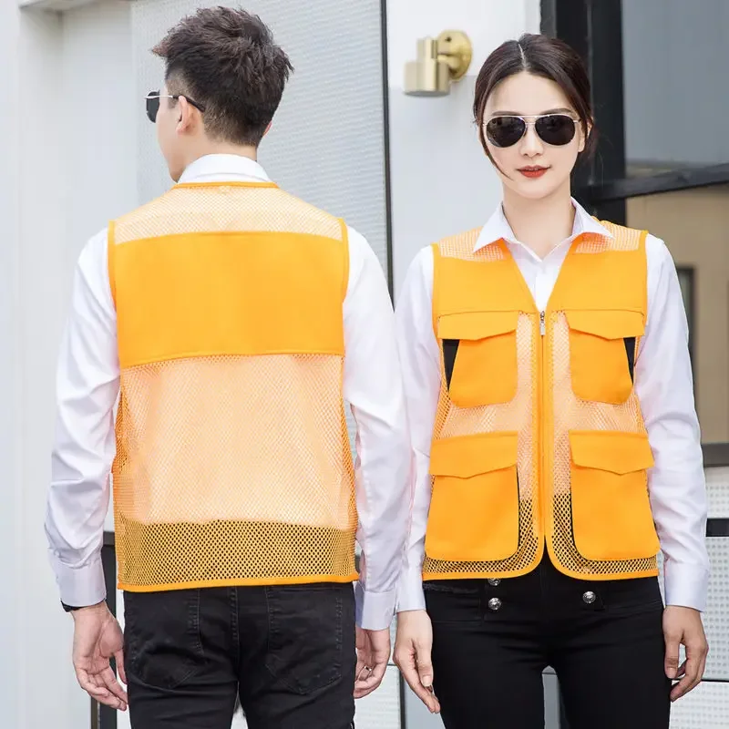 الرجال سترة الخامس الرقبة شبكة سستة جاكيت بلا إكمام الربيع الصيف الذكور سترة مع جيوب كثيرة حجم كبير L-6XL #4