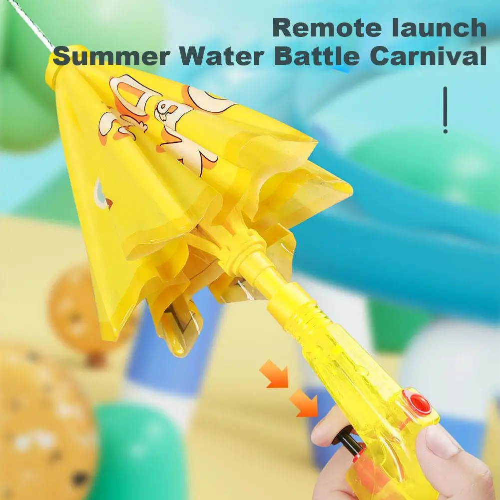 Pistola de agua con paraguas transparente para niños, juguetes interactivos para padres e hijos, juego al aire libre, Verano