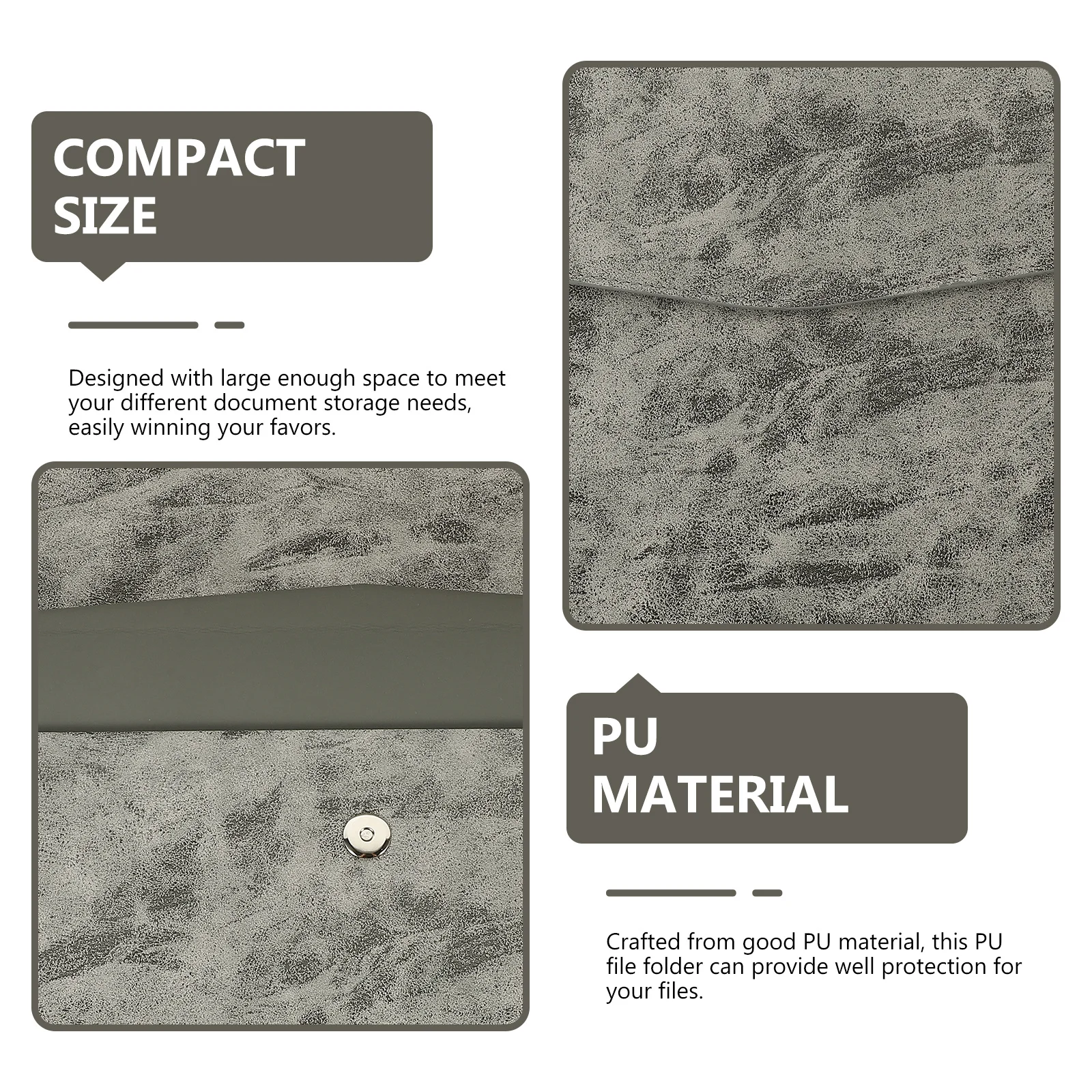 

Pu Folder A4 Document Holder Large Capacity Office File Organizer Portable File Storage Bag For School Work Travel