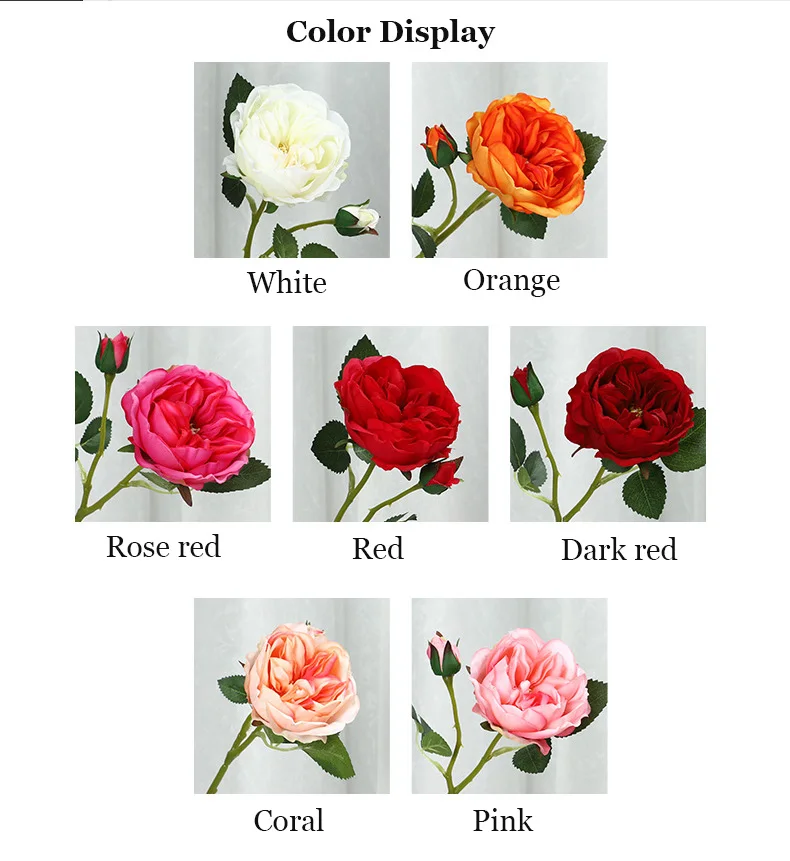 4 Stück Simulations-Pfingstrosen Austin Rose Künstliche Blumen Hochzeit Party Heimdekoration Rosenblumen – Detail 3