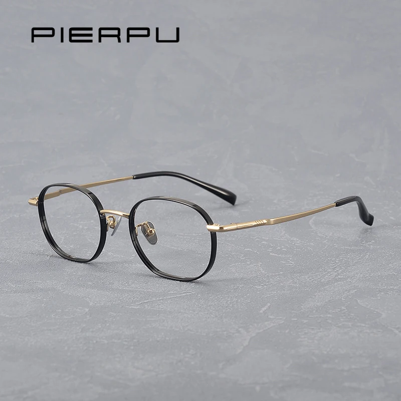 

2024 Vintage Retro Round Optical Glasses Frames Men Women Ultra-light Titanium Eyeglasses Frames Prescription Myopia Eyewear