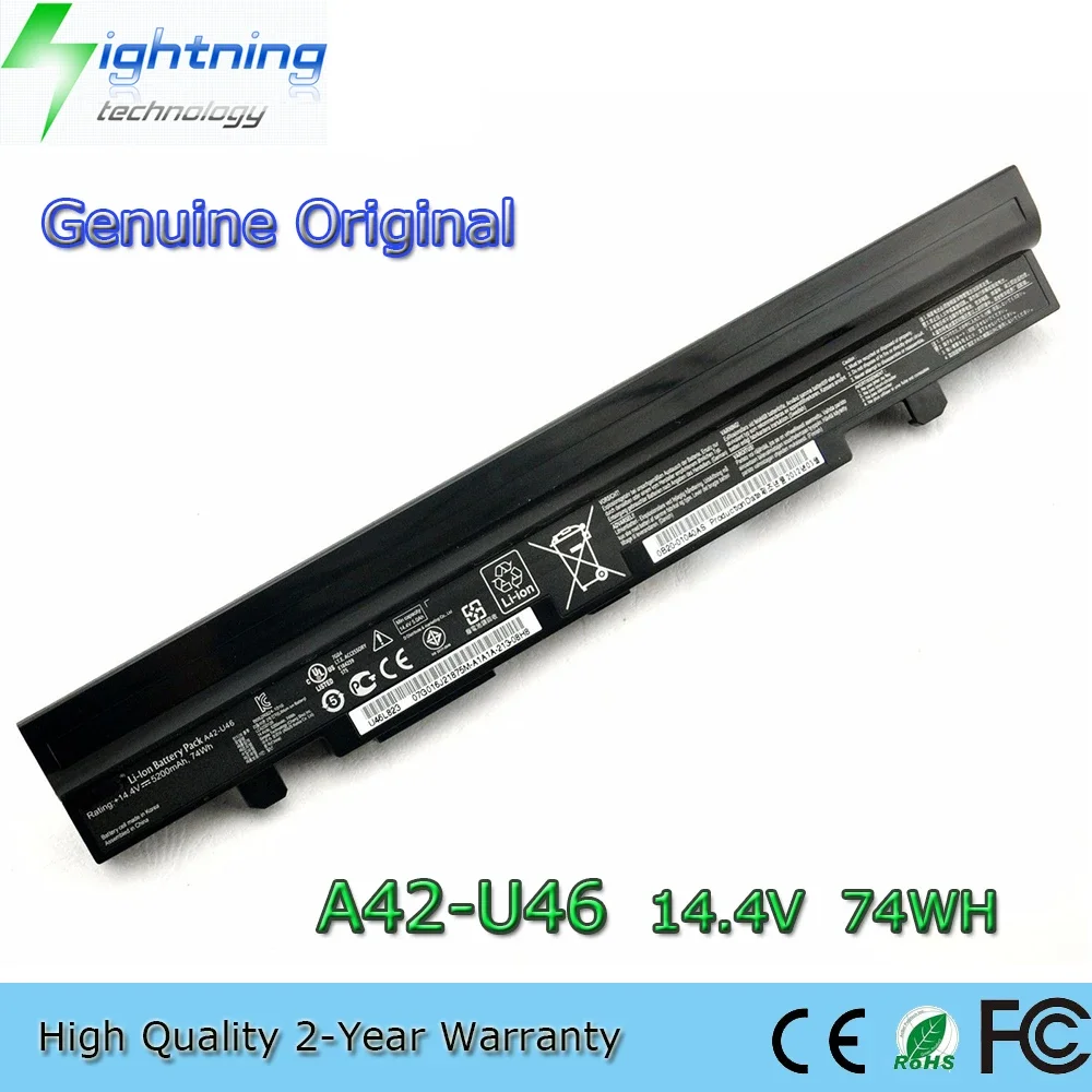 

Brand New Genuine Original A42-U46 14.4V 74Wh Laptop Battery for Asus U36JC-RX109V U46SV Series U46SD Series U46JC Series etc.