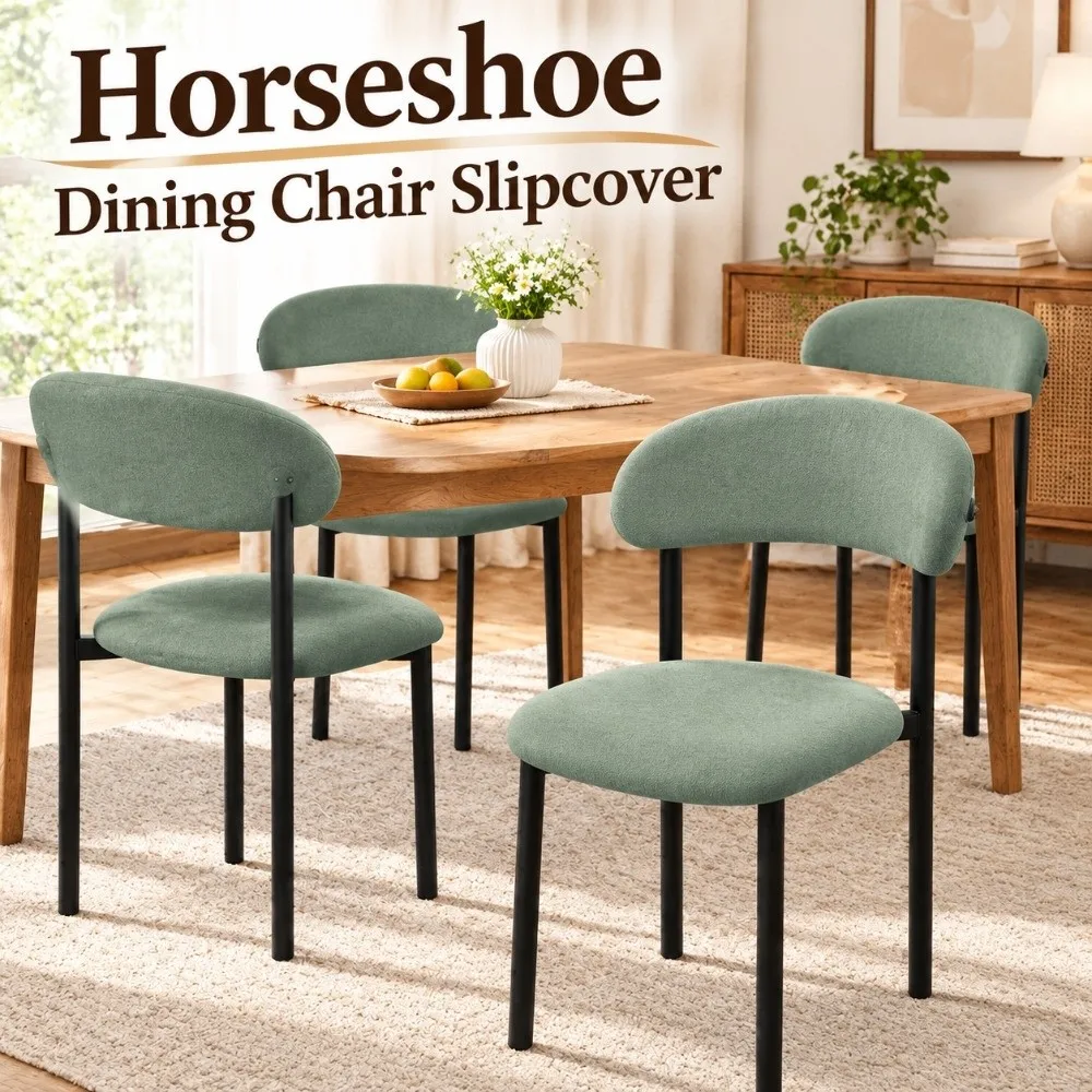 2-Piece Dining Chair Slipcover Separate Design Wear Resistant Chair Back Protector Dralon Fabric Cat Scratch Resistant