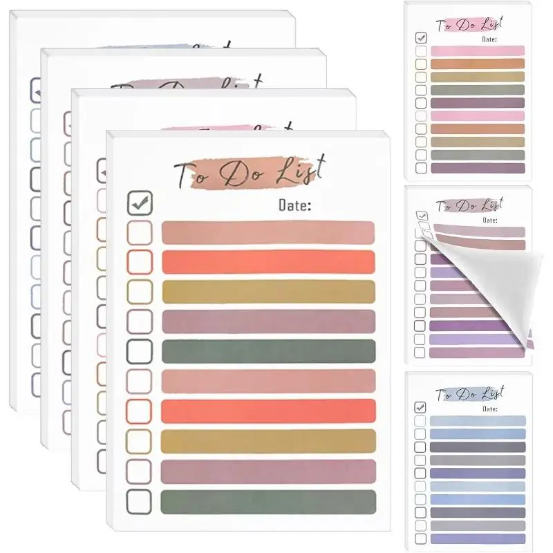 4packs/set of Morandi colored sticky notes,50sheets per pack,to-do list notes,tear off strong adhesive,student schedule planning