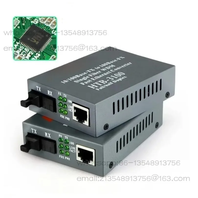 HTB‑3100‑A/B 10/100M Single Mode Single Fiber Media Converter 25KM 1 Pair for Surveillance