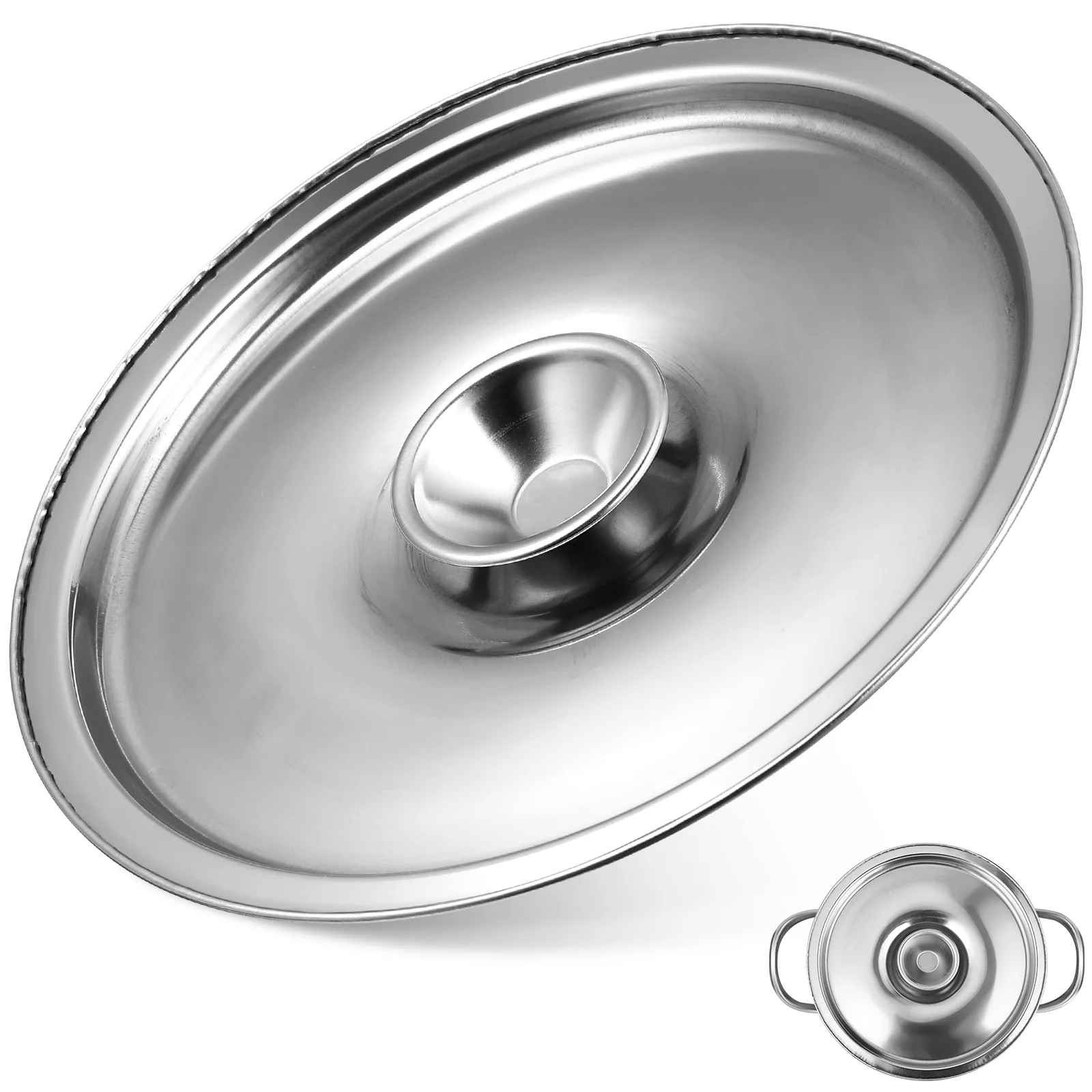 Stainless Steel Cylinder Saucepan Lid Universal Covers Cooking for Pots and Pans Skillet