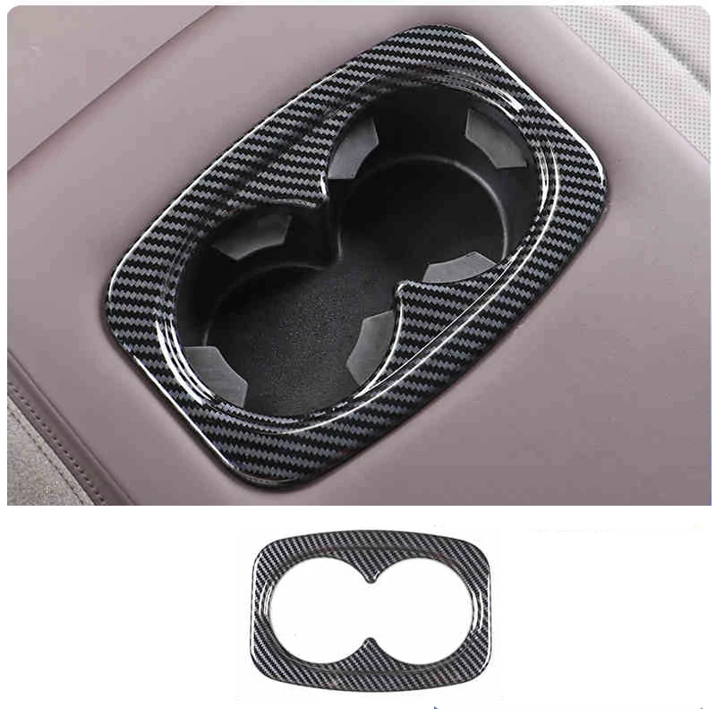 Car rear armrest cup holder frame Trims Carbon Fiber Decoration for Byd Frigate 07 2023 2024 2025 Auto Accessories Modify Parts