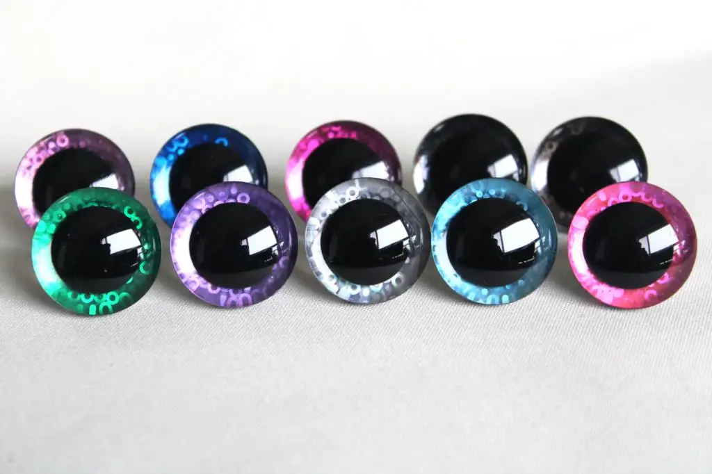 20pcs 9MM to 35mm craft eyes  New Lovely  glitter toy safety eyes 3D  ddoll pupil with washer--color option-Q10