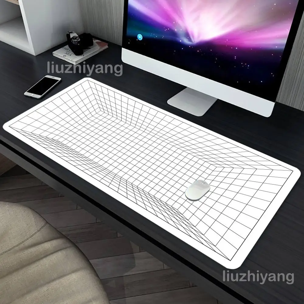 شبكة ثلاثية الأبعاد الفضاء ماوس الوسادة كبيرة الكمبيوتر مكتب ألعاب الجدول حصيرة XXL المطاط المضادة للانزلاق مخيط حافة لوحة المفاتيح الحصير منصات مكتب طويلة