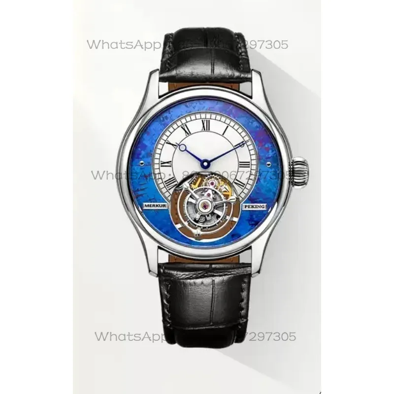 Belt Round Fashion Trend Tourbillon Mechanical Men's Watch Domestic Waterproof Color Dial
