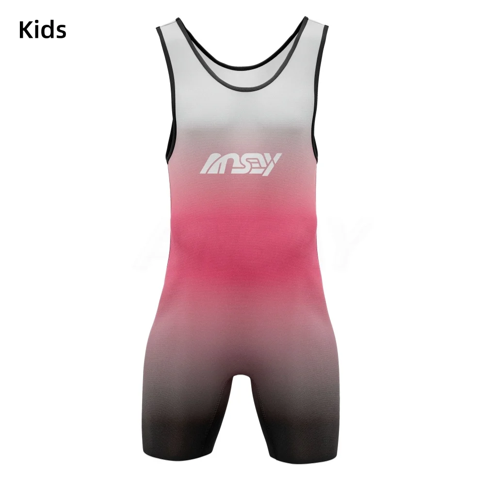 New Children/Kids Boys Wrestling Singlet Suit Running Kits Boxing PowerLifting Traonning Bodysuit Shapewear Fitness Gym Costumes