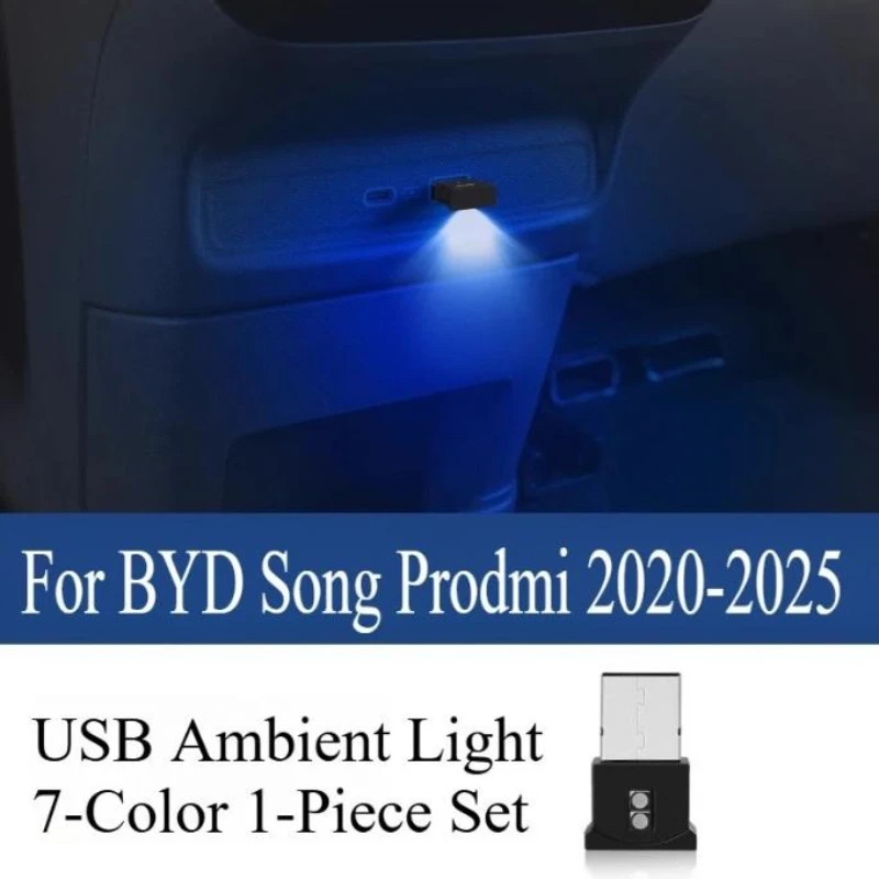 For BYD Song Prodmi 2020-2025 Car Ambient Light Central Control USB Interface Atmosphere Light LED Night Auto Supplies