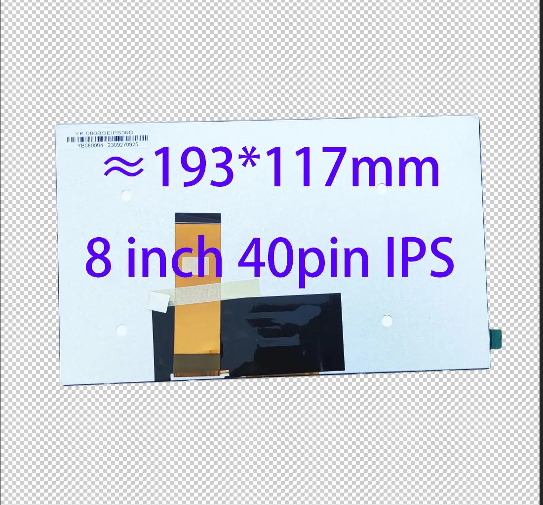 8 Inch IPS LCD 40pin 193*117mm KL-BI080364301 YK080BOEIPS For Radio  Carputer 40Pin Compatible HSD080IFW1 CLAA080NA12CW