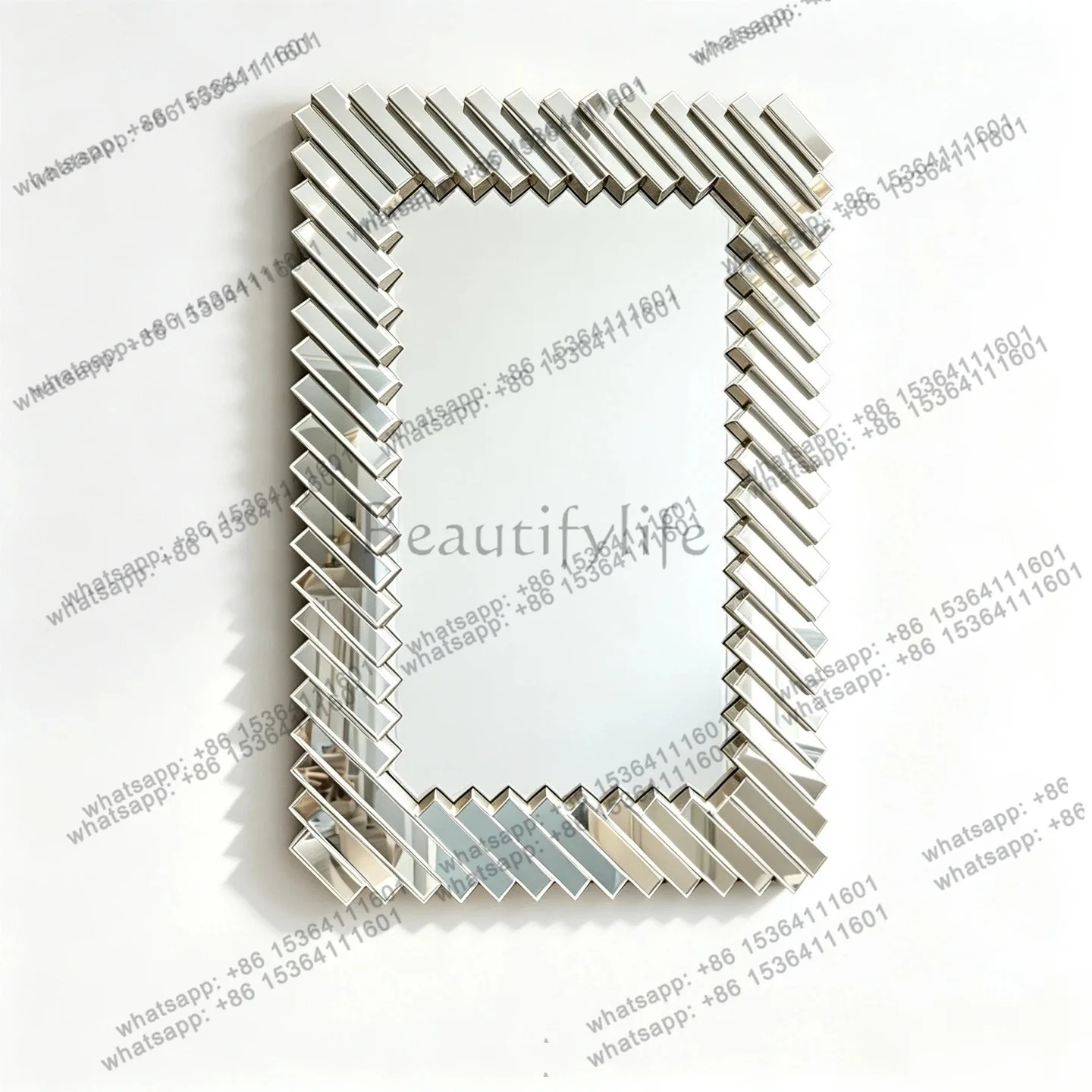 PG modern American light luxury bathroom mirror wall hanging toilet decorative art glass bathroom mirror