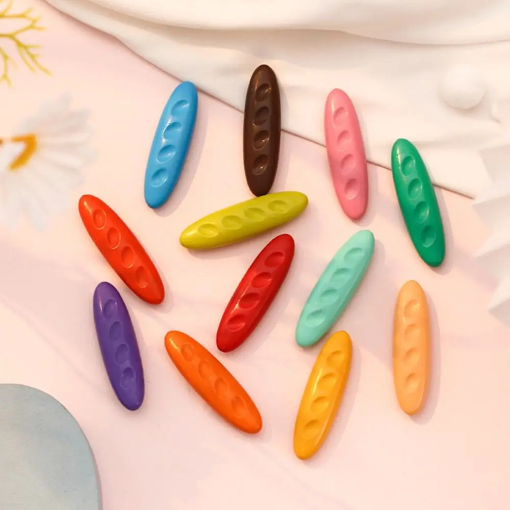 12/24/36 Colors Plastic Plastic Crayon Washable Erasable Painting Tools Do Not Dirty Hands Peanut Shaped Wax Pencil Baby