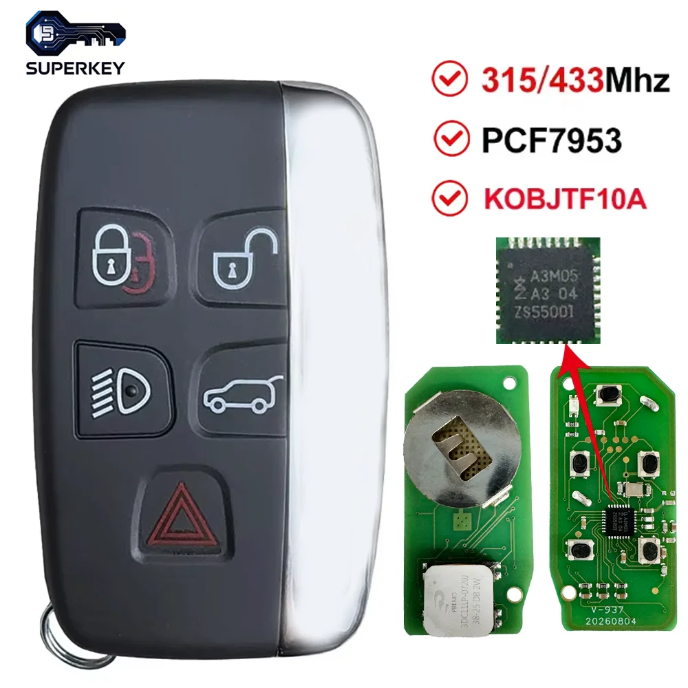 FCCID:KOBJTF10A Remote Car Key 315MHZ 433MHz ID49 For Land Rover Discovery 4 Freelander Range Rover Sport Evoque PCF7953