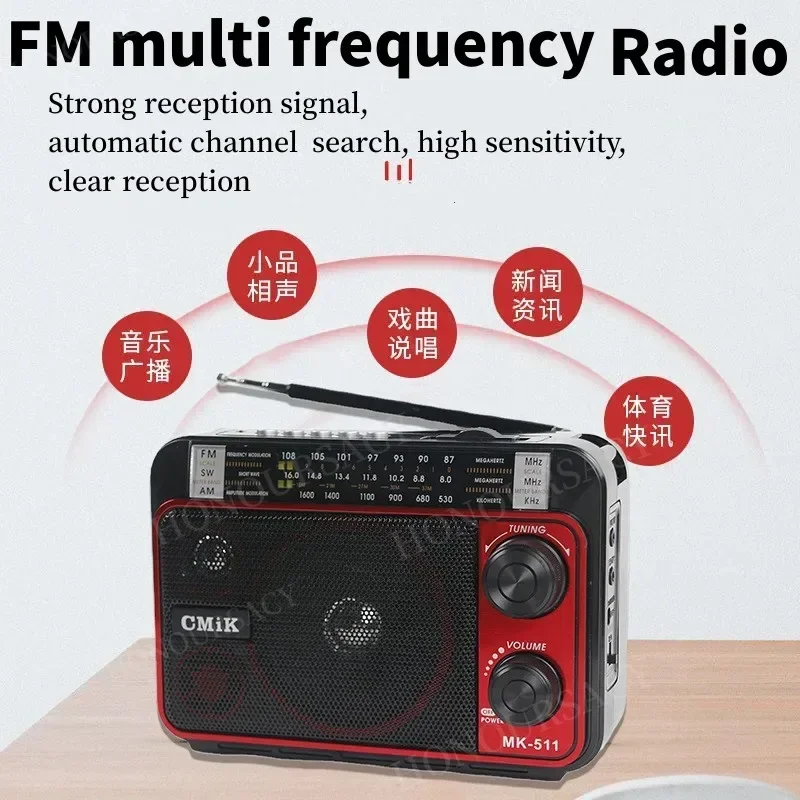 MK511 Radio FM ad alto Volume Multi Band altoparlante Bluetooth portatile Wireless a piena frequenza di alta qualità multifunzione FM/AM/SW/MP3
