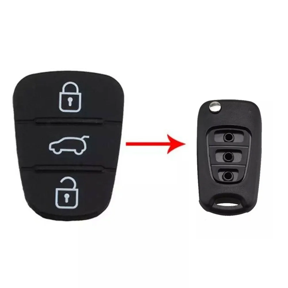 3 Buttons Remote Car Key Shell Rubber Pad For HYUNDAI KIA I20 I30 Ix35 Ix20 Rio Key Case Fob Case Cover