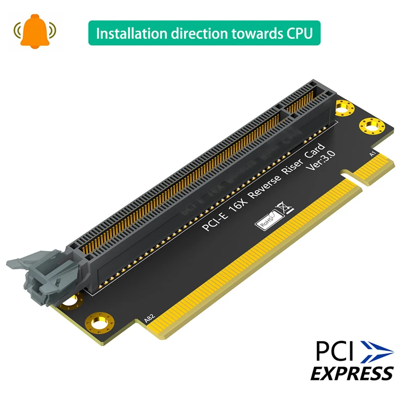 PCIE Riser Card PCI Express X16 to X16 Male to Female Expansion Card PCI-E 3.0 16X 90 Degree Reverse Riser Board For 2U Computer