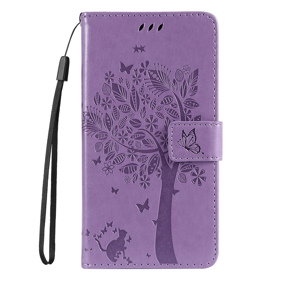 Wallet Leather Tree Embossing Case For Samsung Galaxy A03S A12 A21S A22 A32 A50 A51 A52 A71 S22 S22 Plus S22 Ultra S21 FE S20 FE